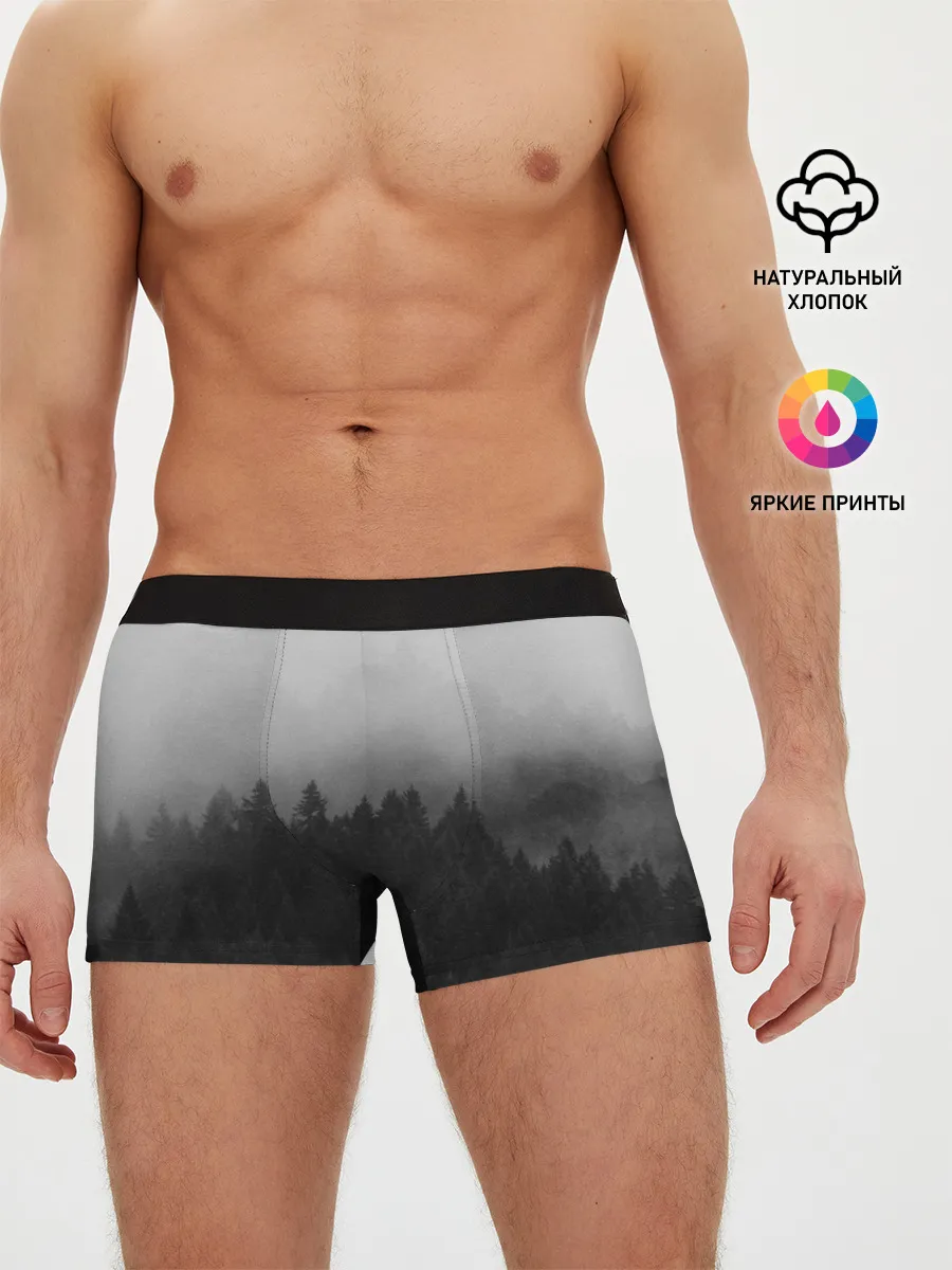 Мужские трусы боксеры / Туманный лес