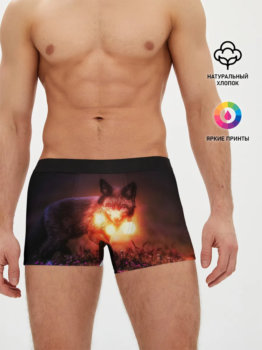 Мужские трусы боксеры / Лисица с фонариками
