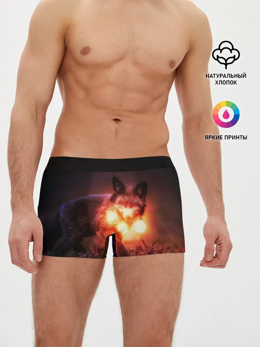 Мужские трусы боксеры / Лисица с фонариками