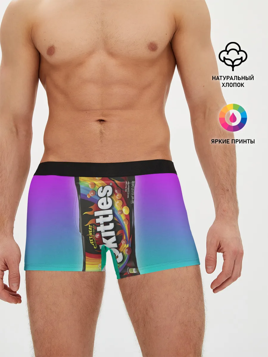 Мужские трусы боксеры / Skittles | Черный