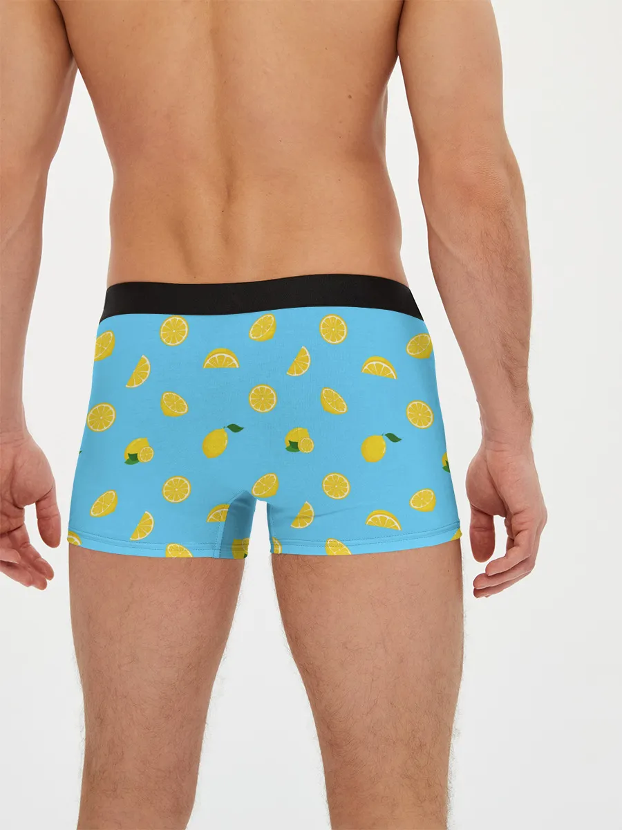 Мужские трусы боксеры / Лимоны на голубом