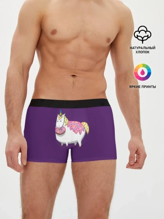 Мужские трусы боксеры / Единорог | Пончик