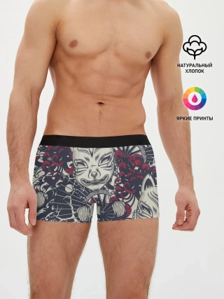 Мужские трусы боксеры / Маска Кицунэ | Маска лисы