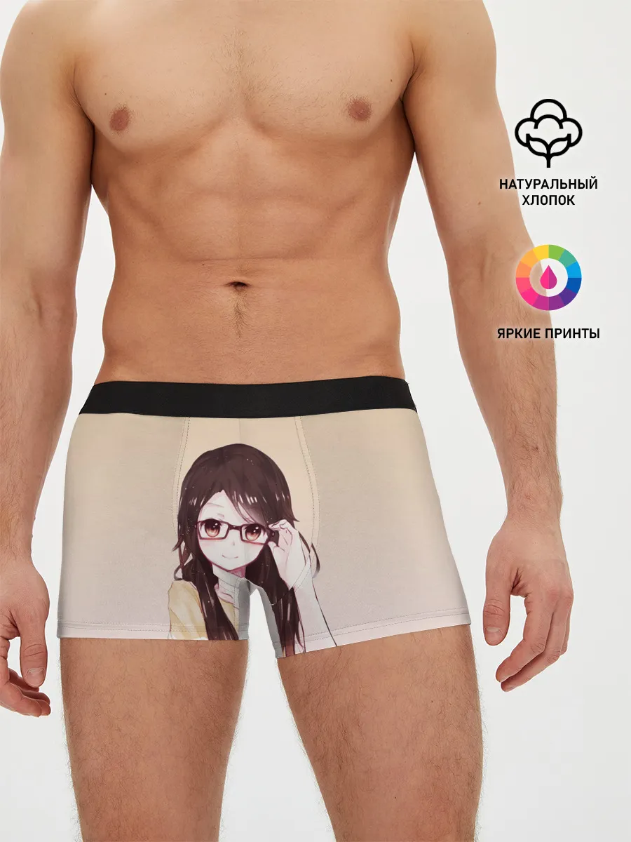 Мужские трусы боксеры / девочка в очках милая