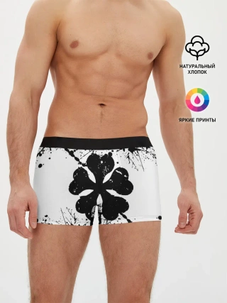 Мужские трусы боксеры / черный клевер,
