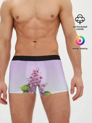Мужские трусы боксеры / акварельная сирень