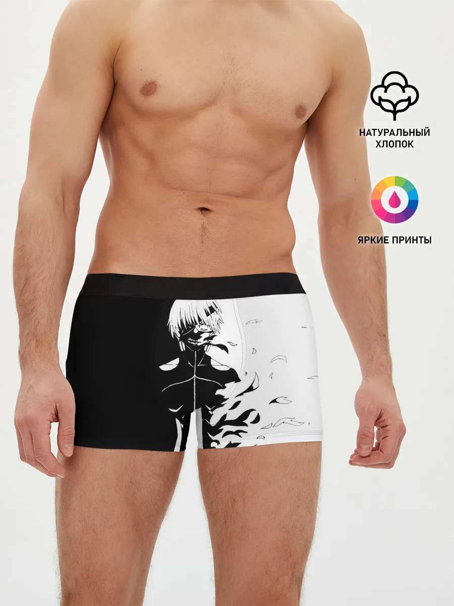 Мужские трусы боксеры / Токийский гуль черно белый Кен