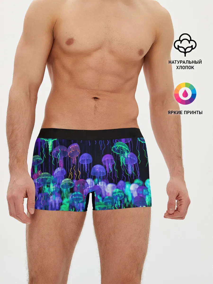 Мужские трусы боксеры / Неоновые медузы
