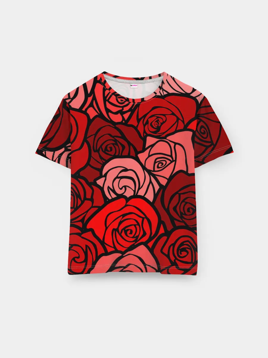 Мужская базовая футболка / Розочки