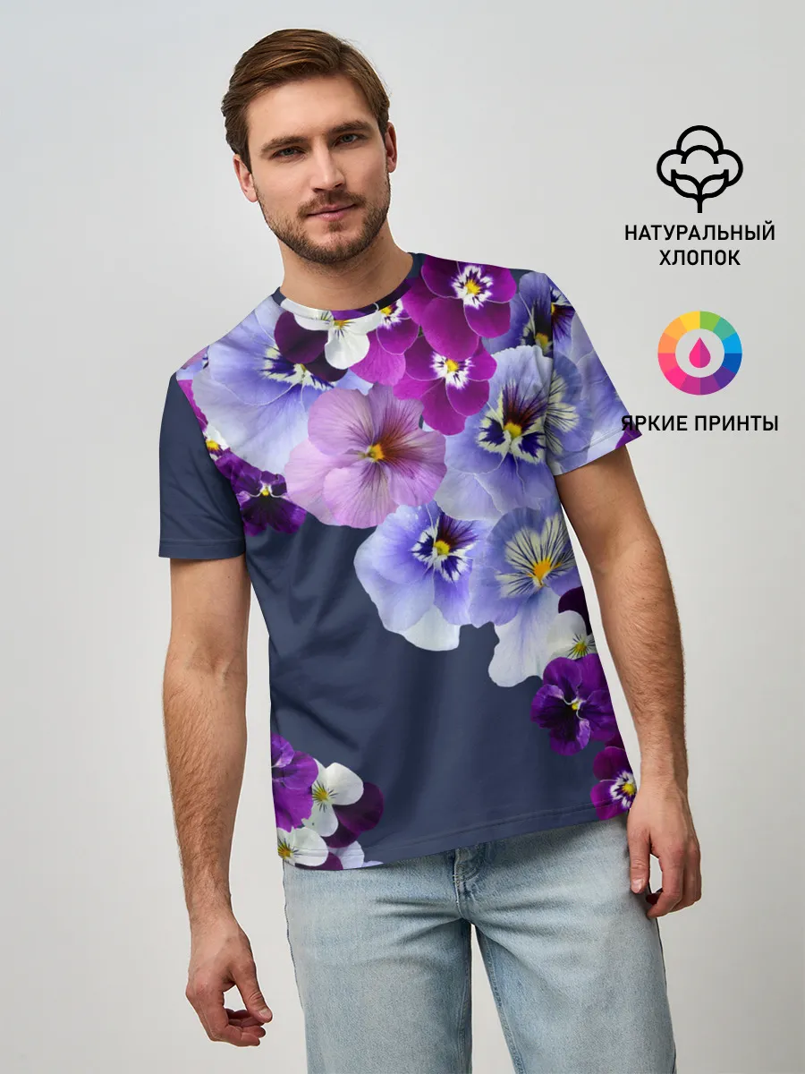 Мужская базовая футболка / Анютки