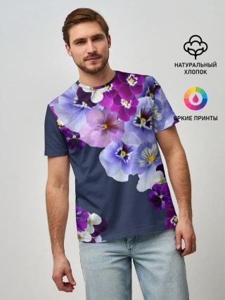 Мужская базовая футболка / Анютки