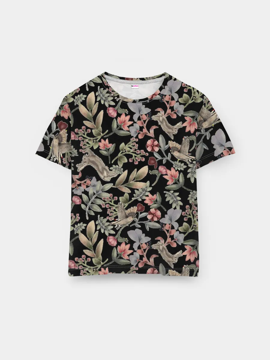 Мужская базовая футболка / Кролик и Синичка