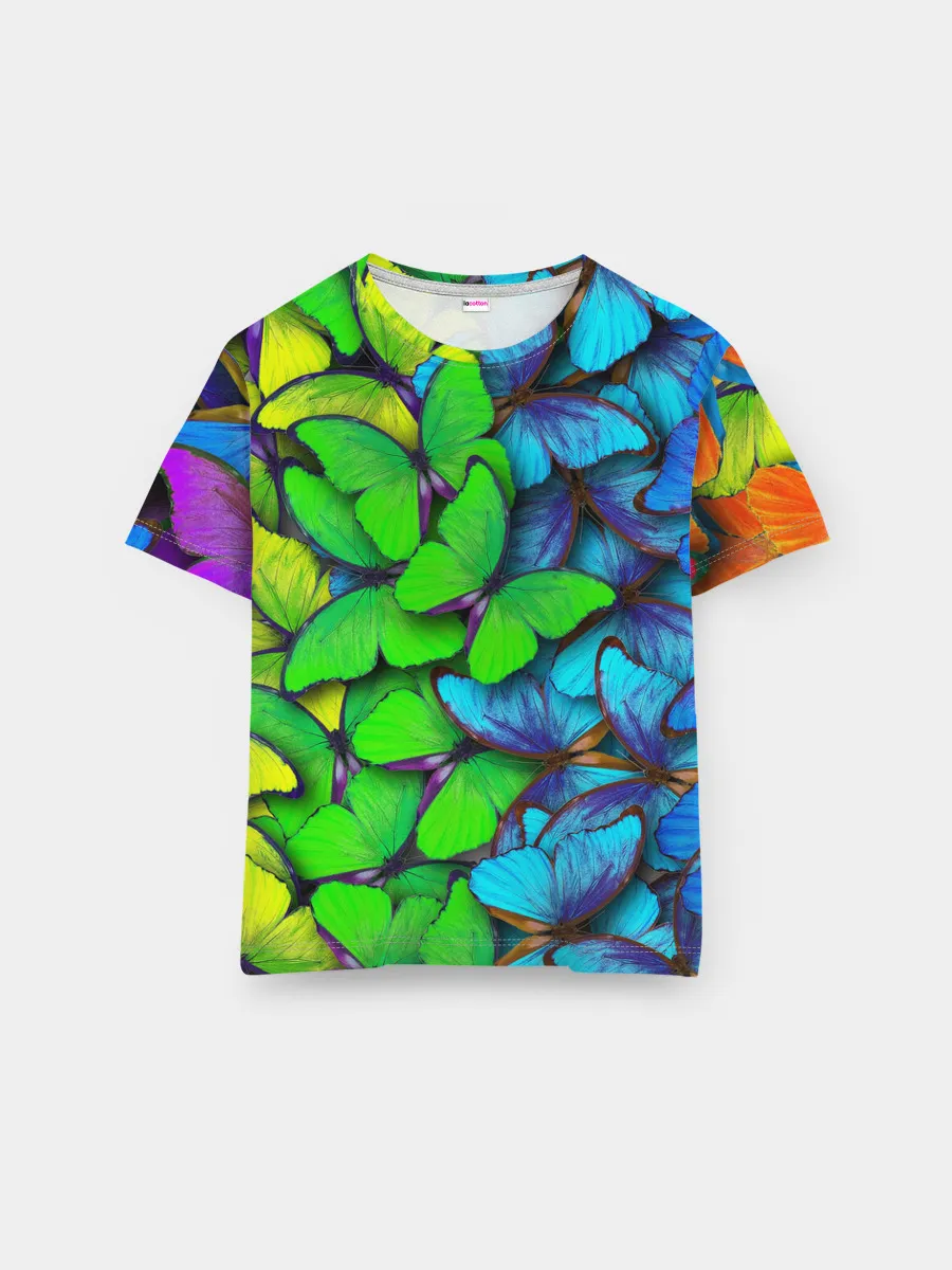 Мужская базовая футболка / Радужные бабочки