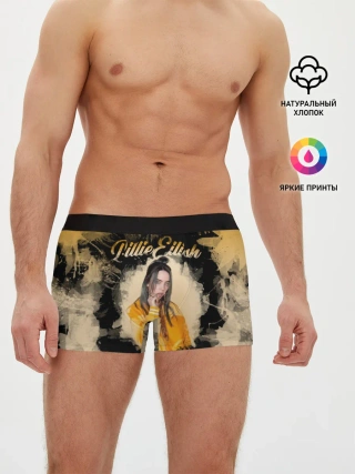 Мужские трусы боксеры / Billie Eilish Акварель