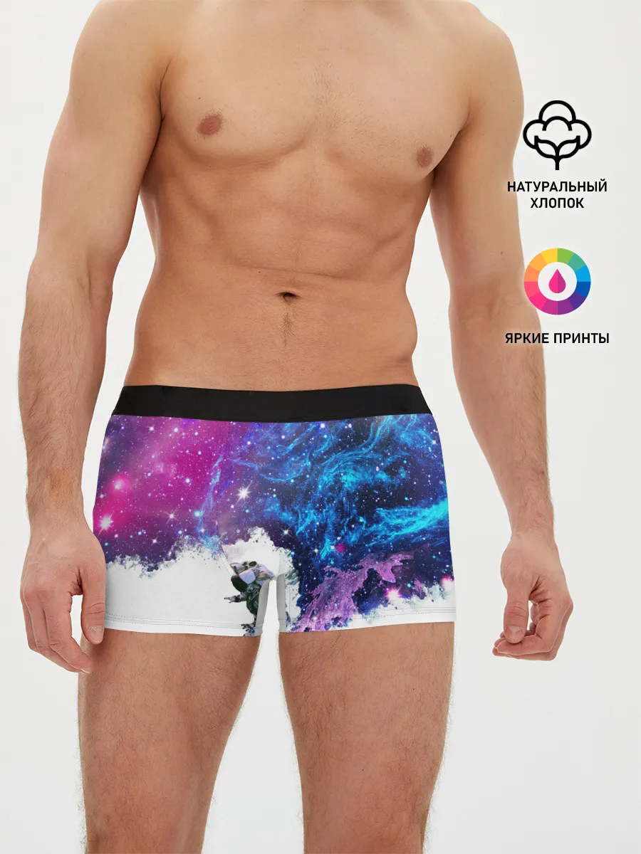Мужские трусы боксеры / Космический сноуборд