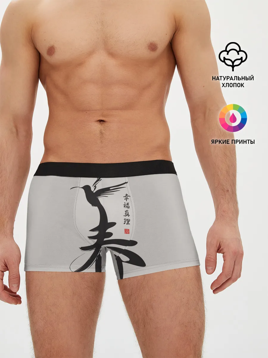 Мужские трусы боксеры / Иероглиф Весна, Счастье, Истин