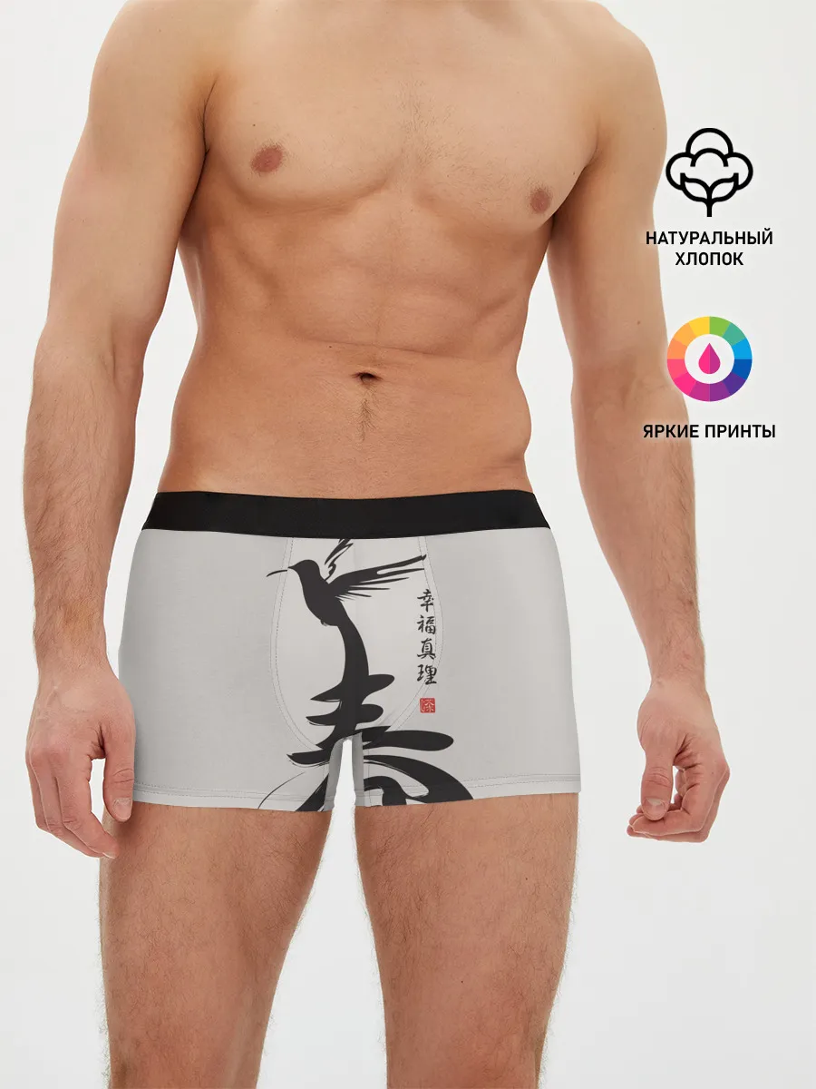 Мужские трусы боксеры / Иероглиф Весна, Счастье, Истин