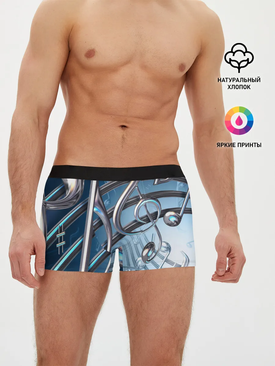 Мужские трусы боксеры / Металлические ноты