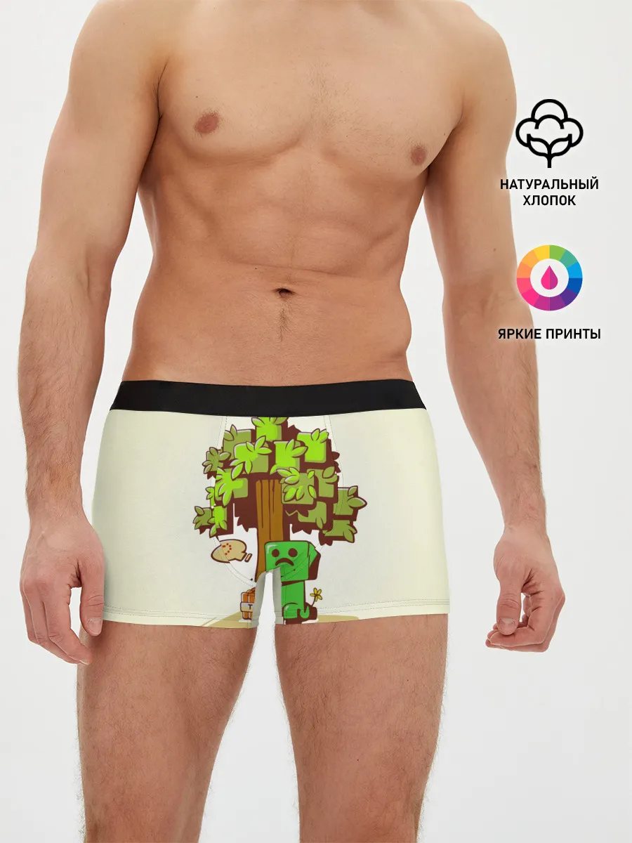 Мужские трусы боксеры / Майнкрафт, Крипер