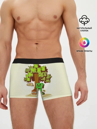 Мужские трусы боксеры / Майнкрафт, Крипер