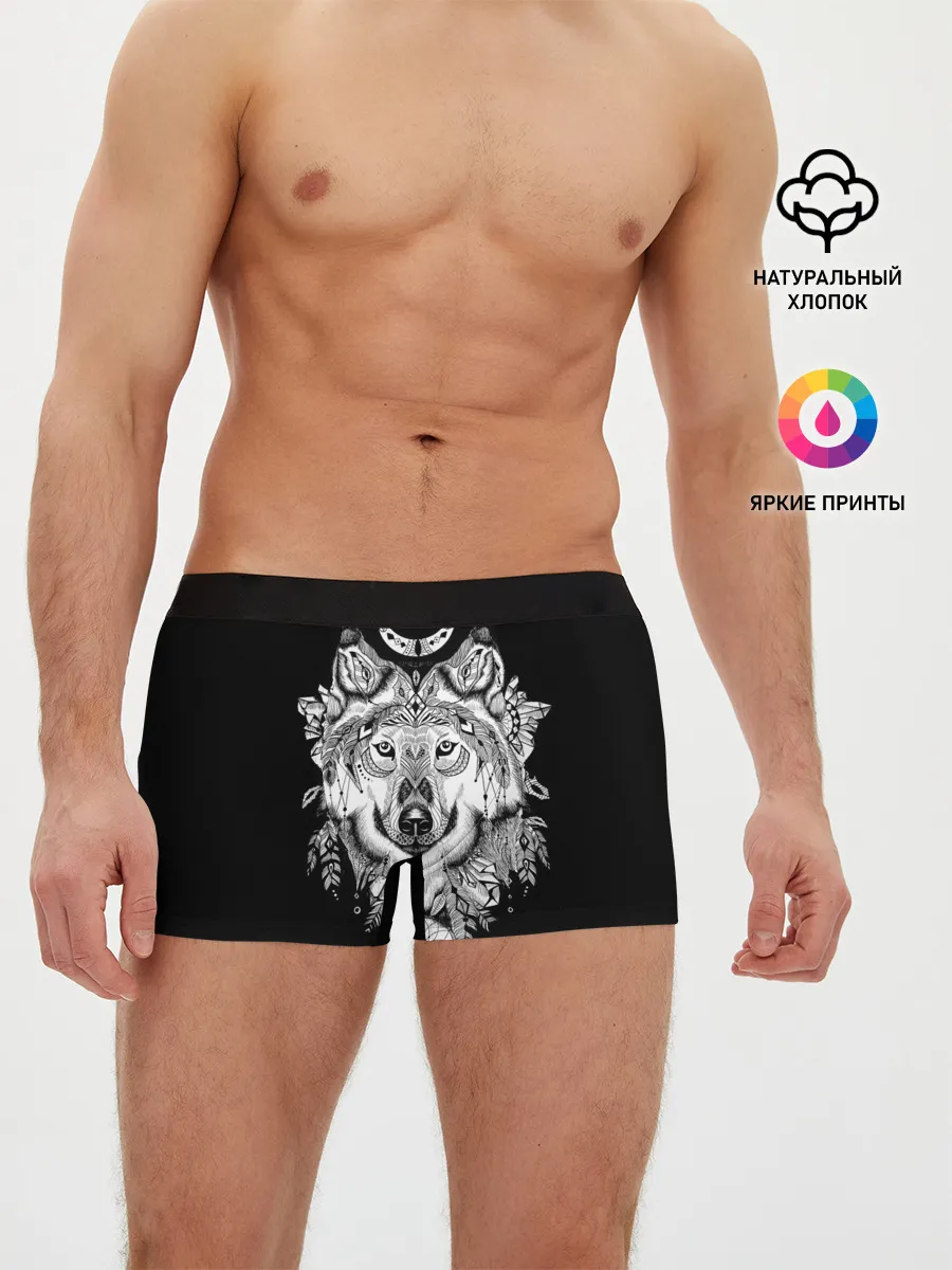 Мужские трусы боксеры / Ацтекский волк