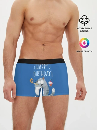 Мужские трусы боксеры / Happy birthday!