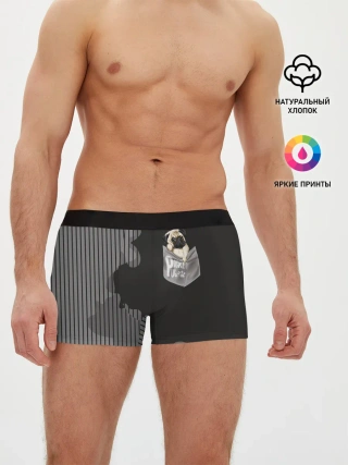 Мужские трусы боксеры / Мопс в кармане