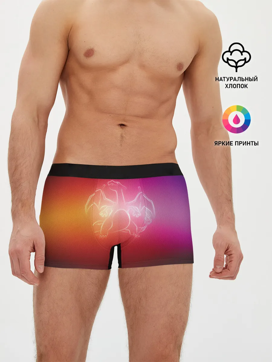 Мужские трусы боксеры / Прозрачный Чаризард
