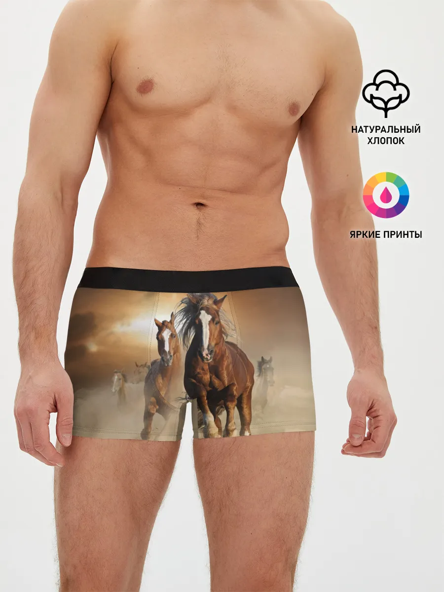 Мужские трусы боксеры / Бегущие лошади