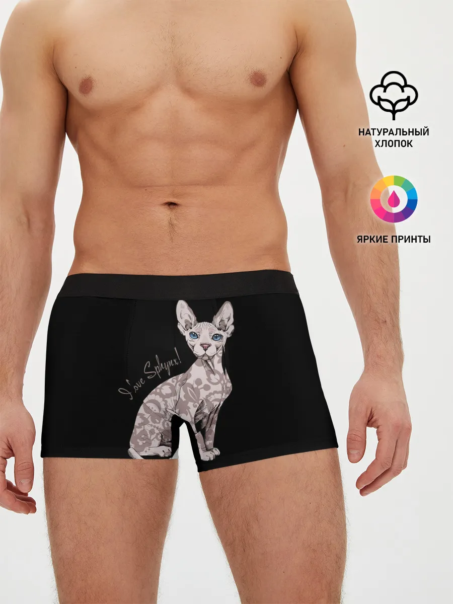 Мужские трусы боксеры / I Love Sphynx!