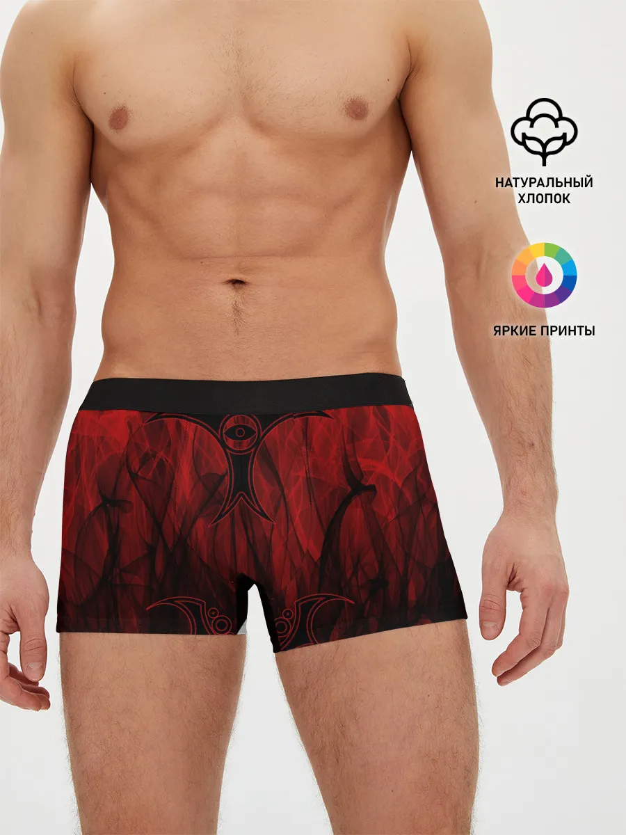 Мужские трусы боксеры / Red-n-black okto