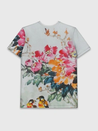 Мужская базовая футболка / Японские цветы