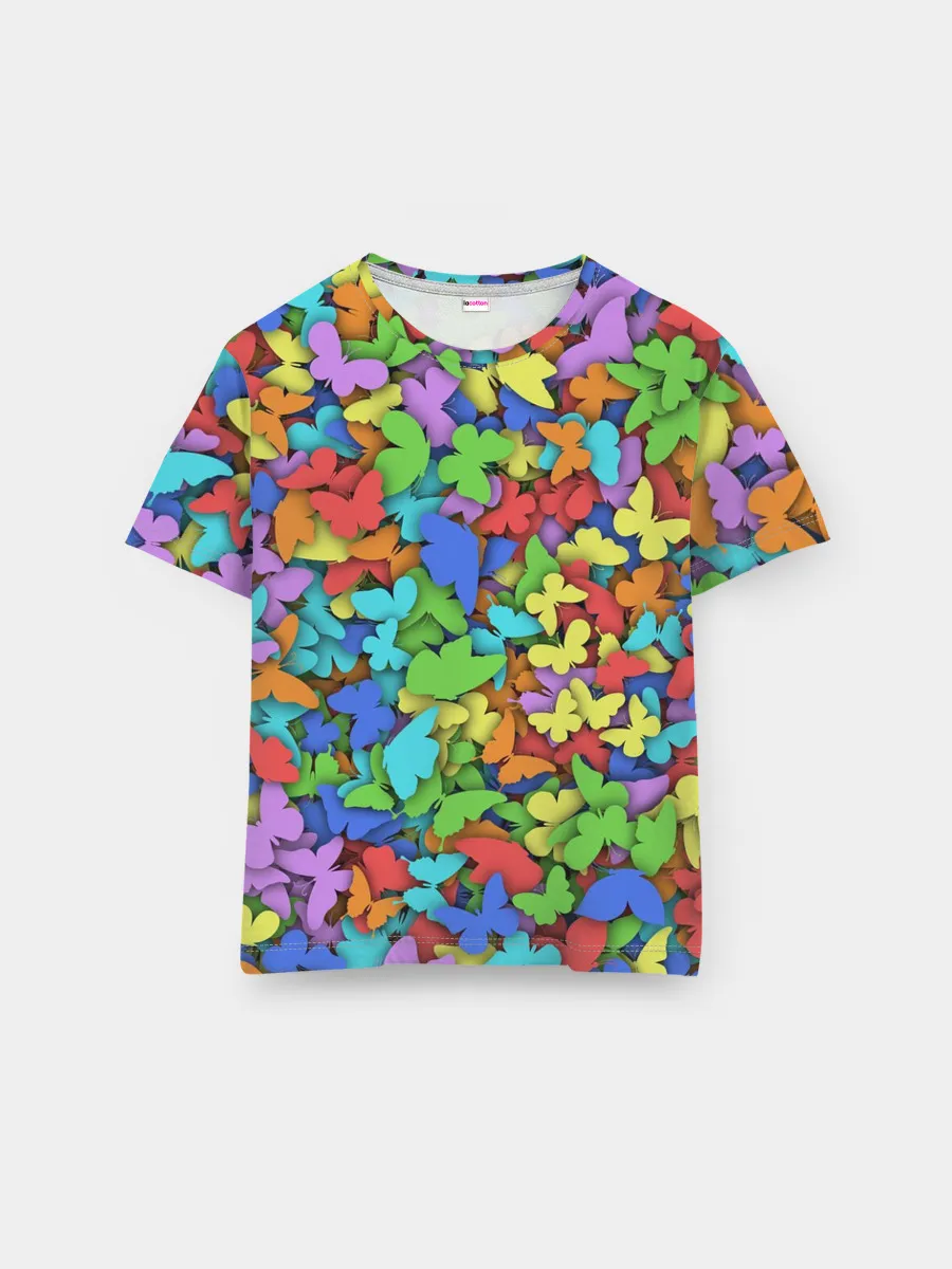 Мужская базовая футболка / Разноцветные бабочки