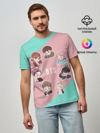 Мужская базовая футболка / BTS