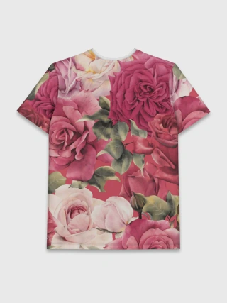 Мужская базовая футболка / Акварель, розы