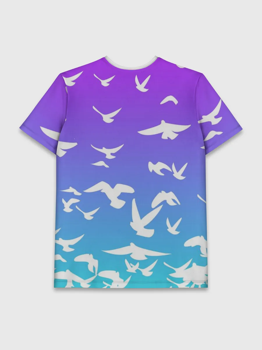 Мужская базовая футболка / Фейри Тейл птички