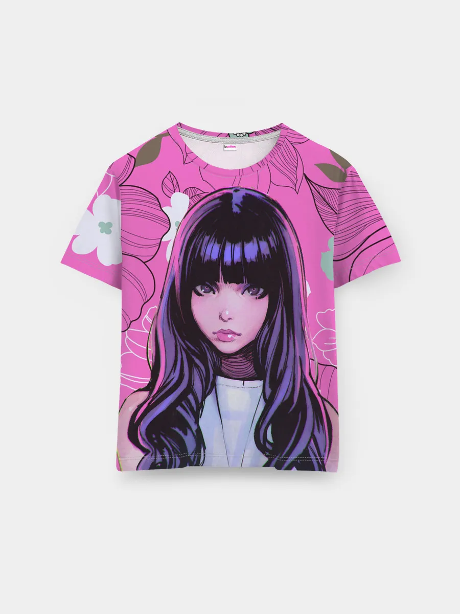 Мужская базовая футболка / Аниме Цветочная Тян