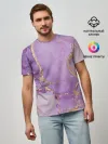Мужская базовая футболка / Сиреневые разводы краски