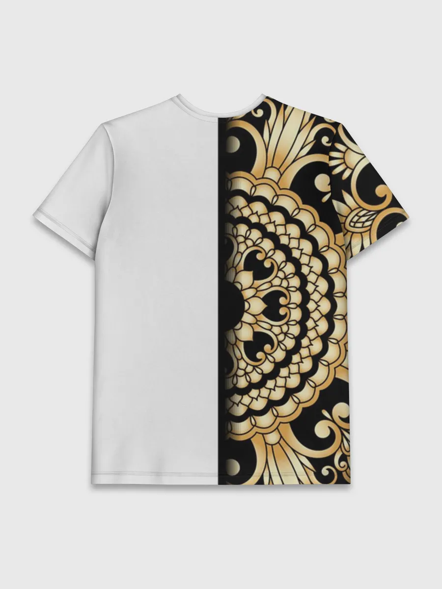 Мужская базовая футболка / Белое на черном