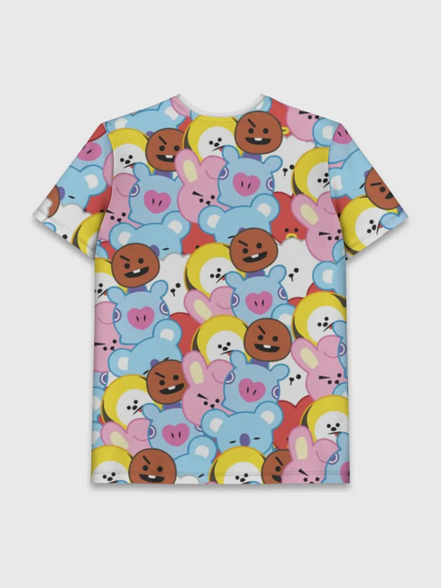 Мужская базовая футболка / BTS BT21 STICKERS