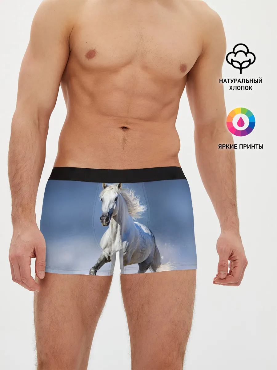 Мужские трусы боксеры / Белая лошадь