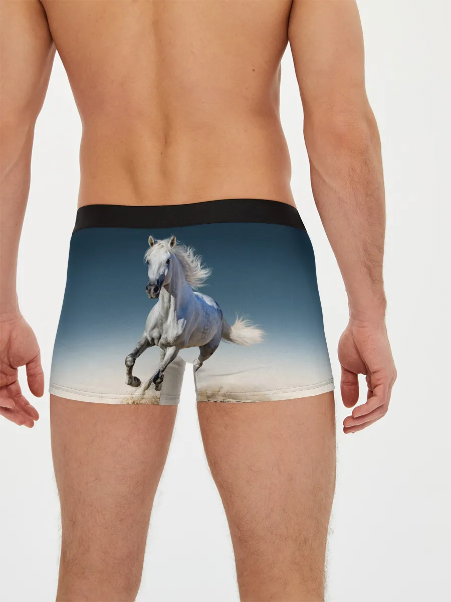 Мужские трусы боксеры / Серый в яблоках конь