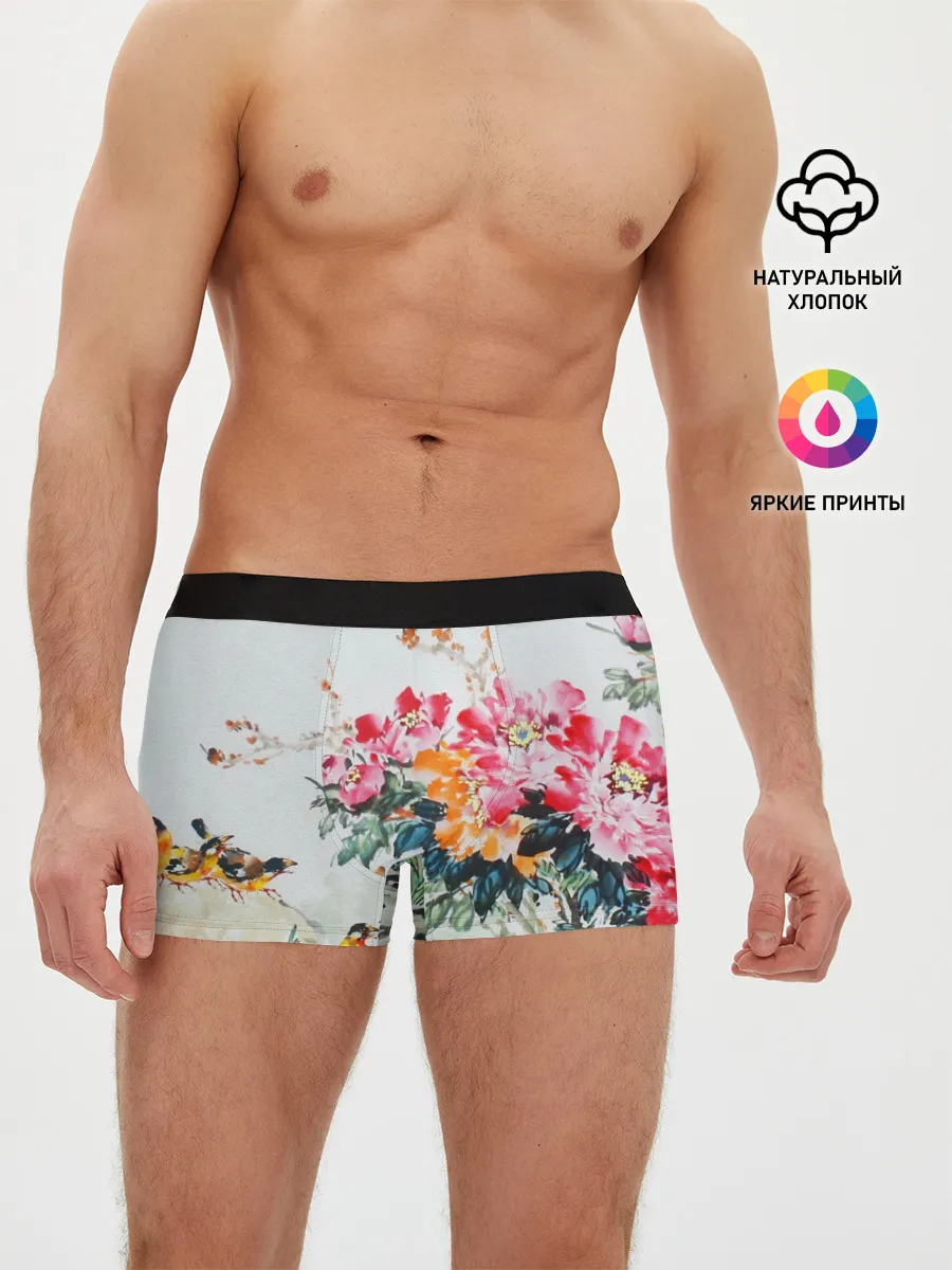 Мужские трусы боксеры / Японские цветы