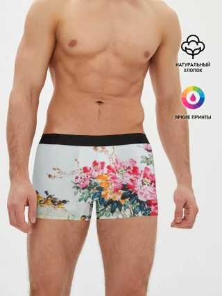 Мужские трусы боксеры / Японские цветы