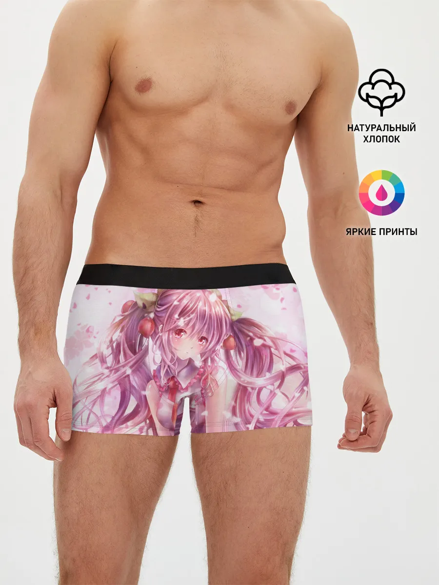 Мужские трусы боксеры / Ванильная Hatsune Miku