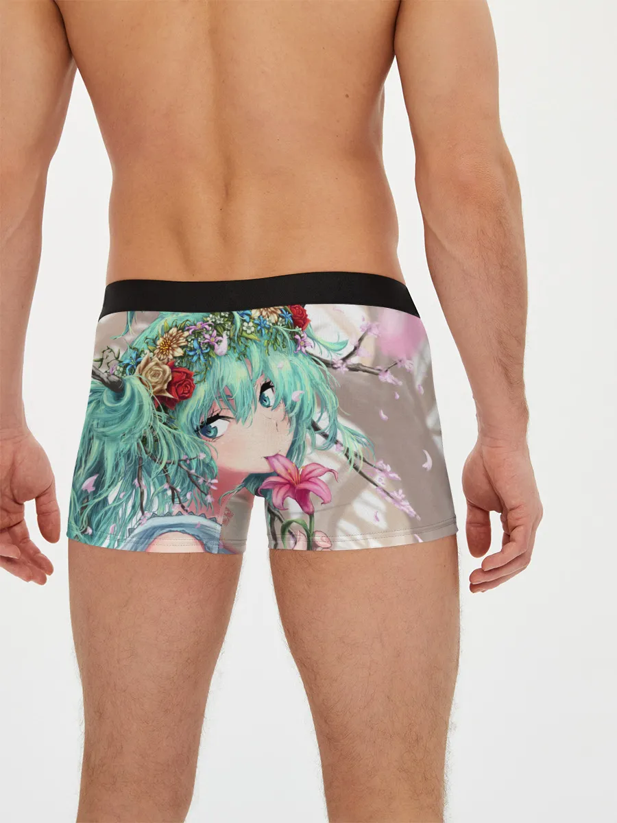 Мужские трусы боксеры / Цветок и Хацуне Мику