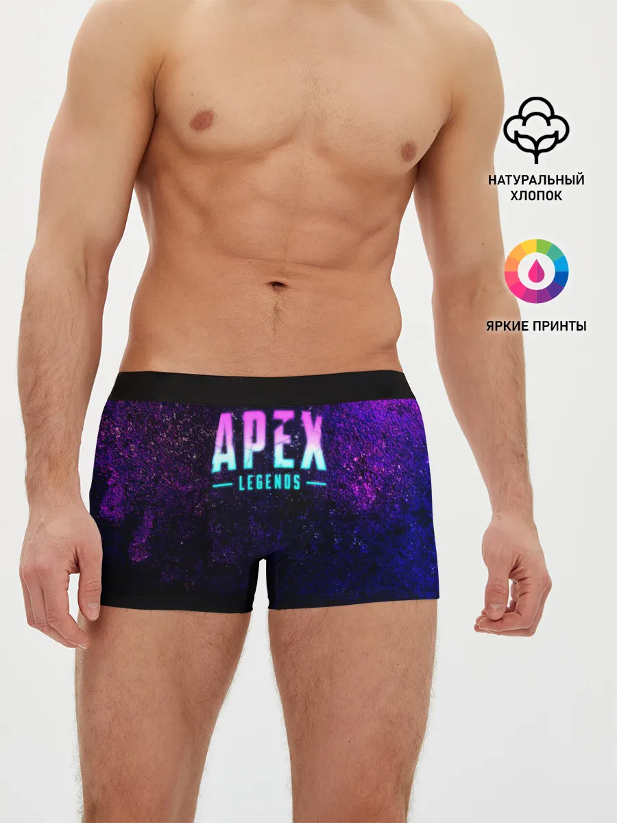 Мужские трусы боксеры / Apex Legends. Neon logo