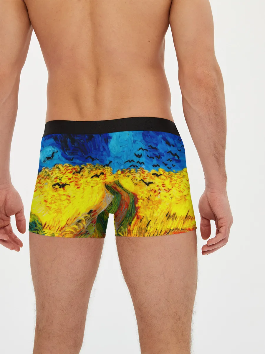 Мужские трусы боксеры / ВАНГОГ НОЧНОЕ ПОЛЕ