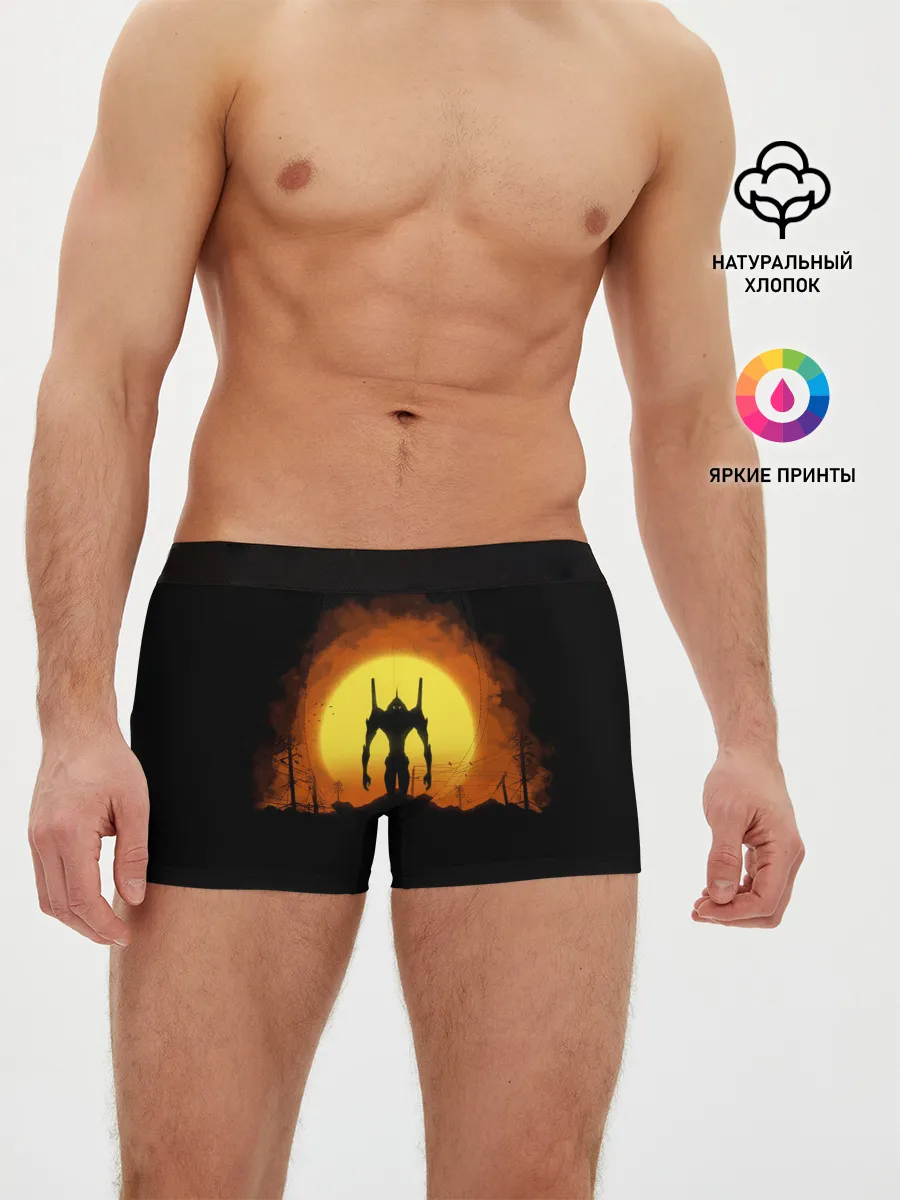 Мужские трусы боксеры / evangelion yellow planet