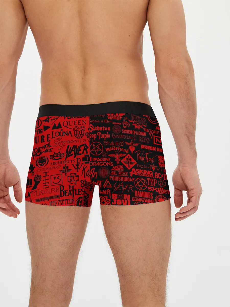 Мужские трусы боксеры / ЛОГОТИПЫ РОК ГРУПП | ROCK